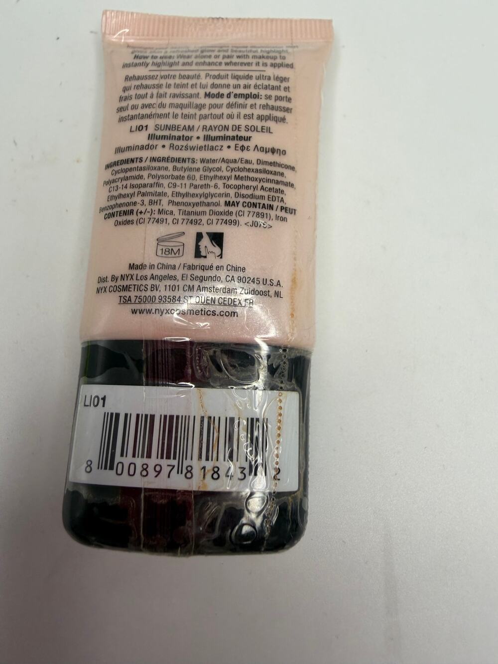 NYX Born To Glow Liquid Illuminator LI01 Sunbeam Highlighter 0.6 oz Discontinued